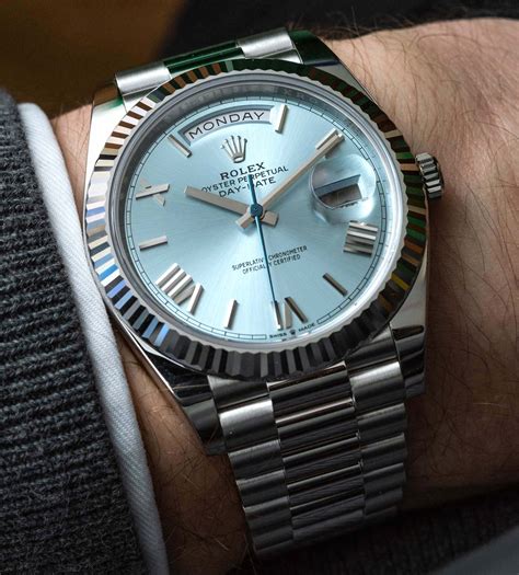 rolex day date 40 platinum replica|rolex day date platinum baguette.